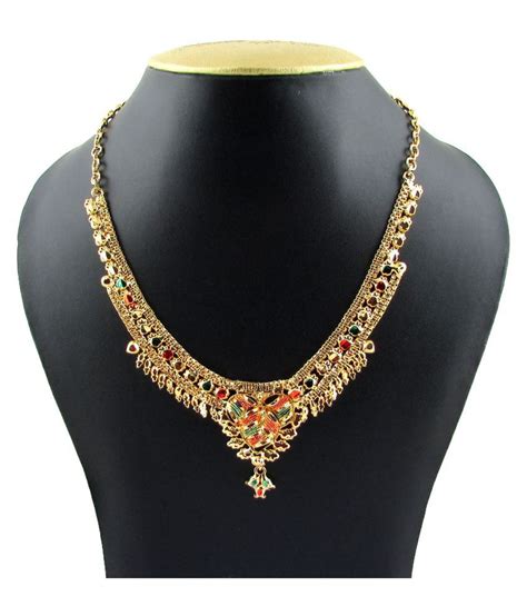 Looking for the latest and trendy indian choker necklace designs? Indian 22K Gold Plated Choker 16" Enamel Hand Work Ethnic ...