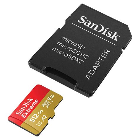 Sandisk 512gb Extreme Microsdxc Uhs I Memory Card With Adapter C10
