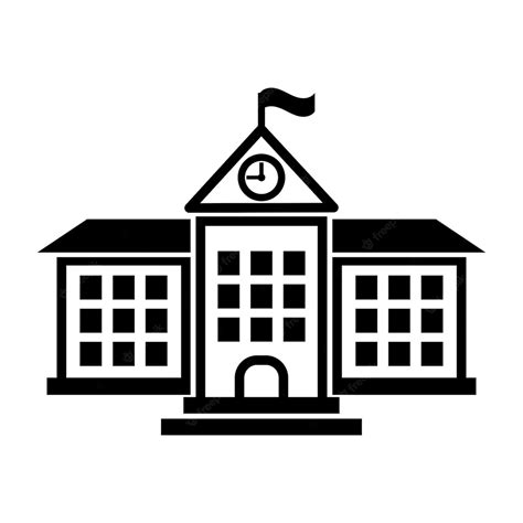 Premium Vector School Building Icon In Flat Style College Education