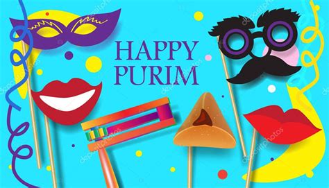 Purim Celebration Concept Poster Jewish Holiday Festive Abstract Design