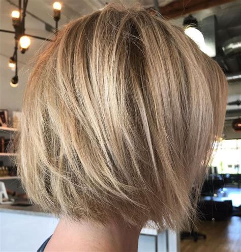 One Length Caramel Blonde Bob With Fringy Ends Wavy Bob Hairstyles