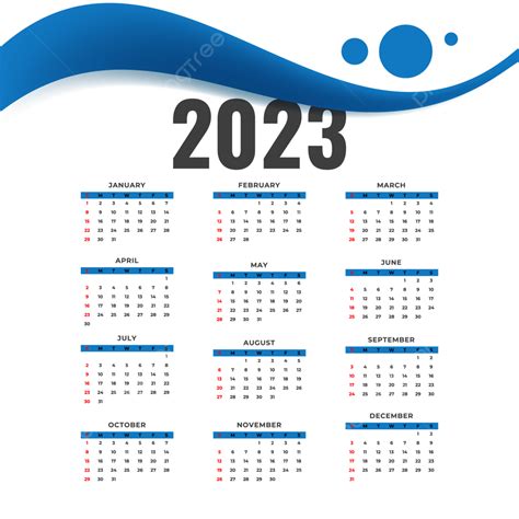 تقويم عام 2023 تقويم 2023 شركة كبرى Png والمتجهات للتحميل مجانا