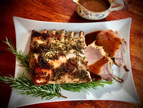 Place the pork loin in a roasting pan and pour approximately 12 oz. CENTER-CUT PORK ROAST WITH MUSTARD AND ROSEMARY CRUST