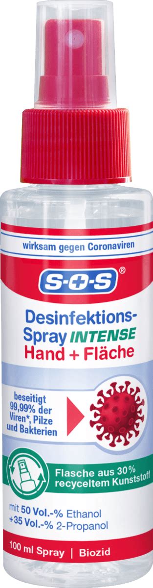 Sos Desinfektionsspray Intense Für Hand And Flächen 100 Ml Dauerhaft