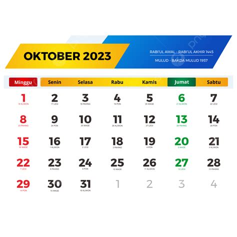 Kalender Oktober 2023 Lengkap Dengan Tanggal Merah Cuti Bersama Jawa
