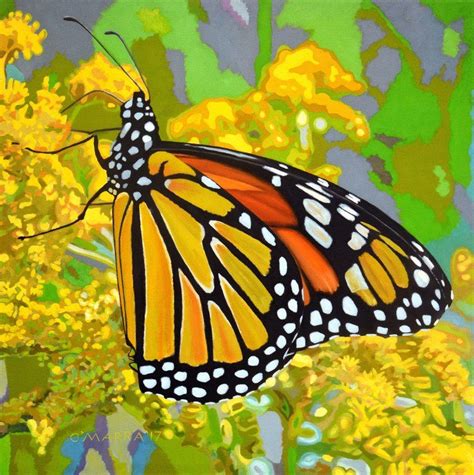 Allan Omarra Monarch Butterfly Friend Painting Oil On Canvas Oil