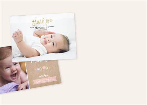 Printable thank you cards and ecards make it easy to create and send your expression of gratitude. Christening Thank You Cards | Your Photos and Text | Optimalprint UK