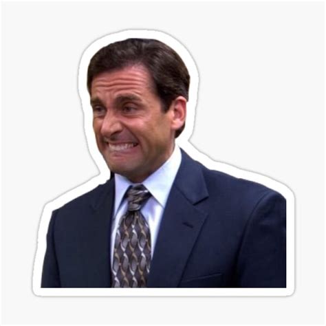 Michael Scott Funny Face Sticker For Sale By Subrinah Redbubble