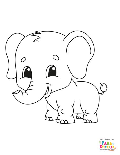 Dibujo De Elefante Pequeño Para Colorear Para