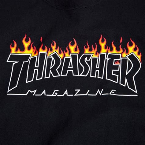 Thrasher Scorched Outline T Shirt Black Thrasher Edgy Wallpaper