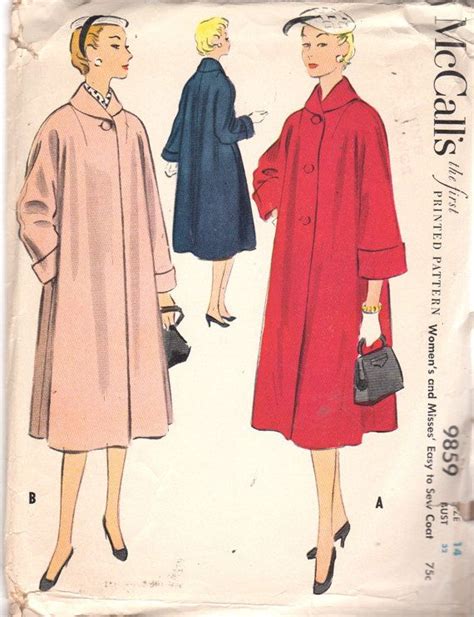 Mccalls S Misses Easy To Sew Swing Coat Pattern Shawl Collar Kimono Sleeves Womens