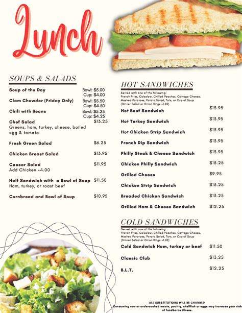 Soups Salads And Sandwich Menu