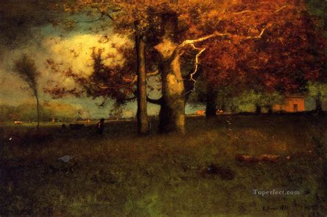 Early Autumn Montclair Tonalist George Inness Painting In Oil For Sale