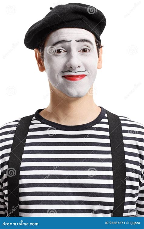 Portrait Of A Mime Artist Stock Image Image Of White 95667271