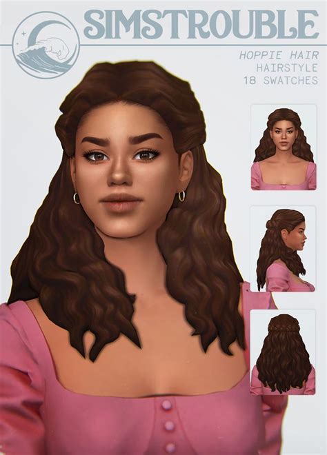 Hoppie By Simstrouble Sims 4 Curly Hair Sims Hair Sims 4 Characters