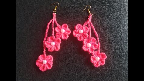 Crochet Flower Earrings Youtube