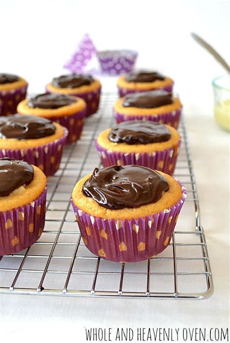 Remove from the heat and add the chocolate; Boston Cream Pie Cupcakes - Whole and Heavenly Oven