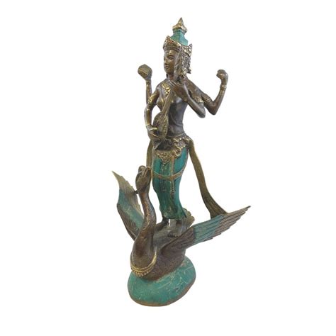 Balinese Saraswati Statua Dea Indù Conoscenza Arte Cast Bronzo Etsy