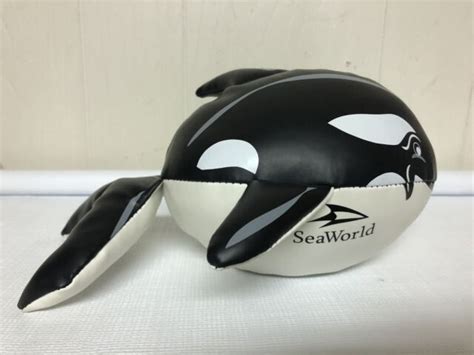 Sea World Killer Whale Shamu Souvenir Plush Stuffed Bean Bag Orca Black