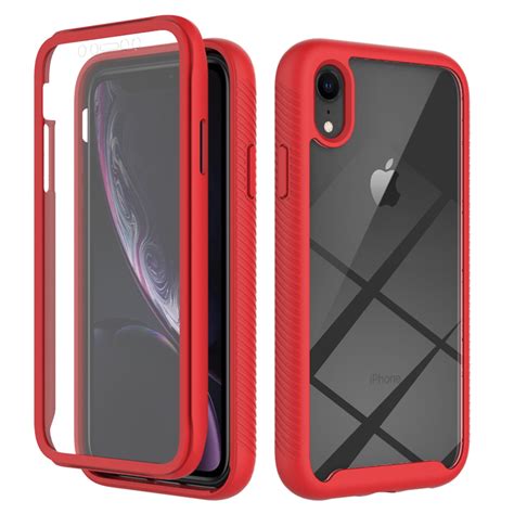 Iphone Xr Case With Built In Screen Protectordteck Full Body Shockproof Rubber Hybrid