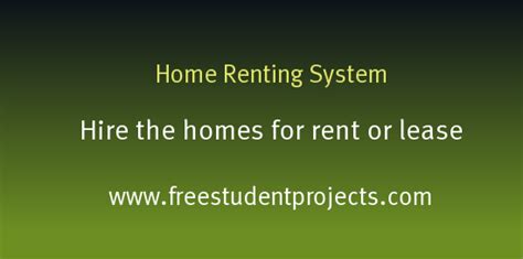 Home Renting System Student Project Guide