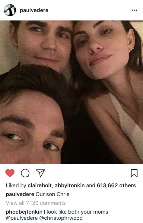 Paul Wesley S Instagram Post Of Him Phoebe Tonkin Chris Wood Tvd