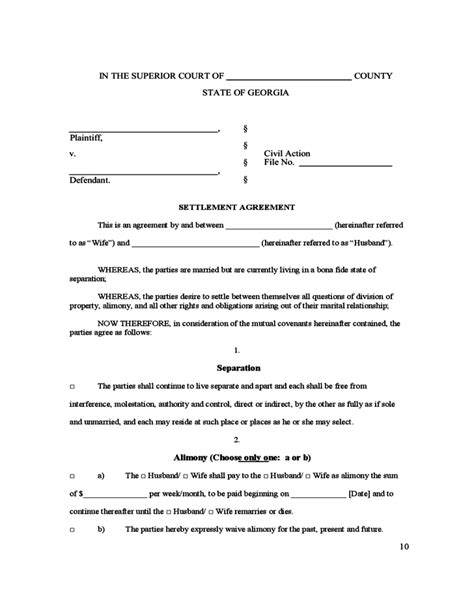 The Best Free Printable Uncontested Divorce Forms Georgia