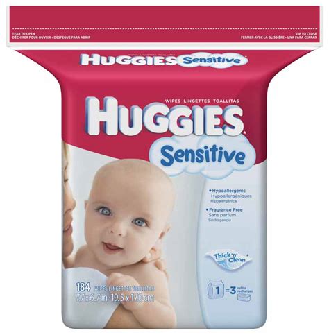 Huggies Sensitive Baby Wipes Refill 184 Count Pack Pack