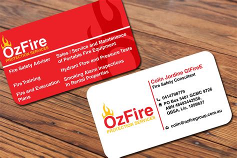 Fire Safety Business Card Design For A Company By Mackleon Design