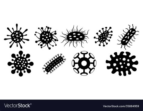 Coronavirus Icons Symbols Microorganism Royalty Free Vector