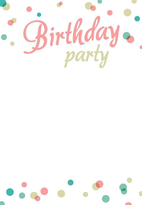 Blank Printable Birthday Party Invitations