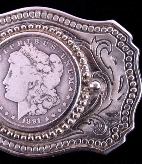 1891 Morgan Silver Dollar Belt Buckle