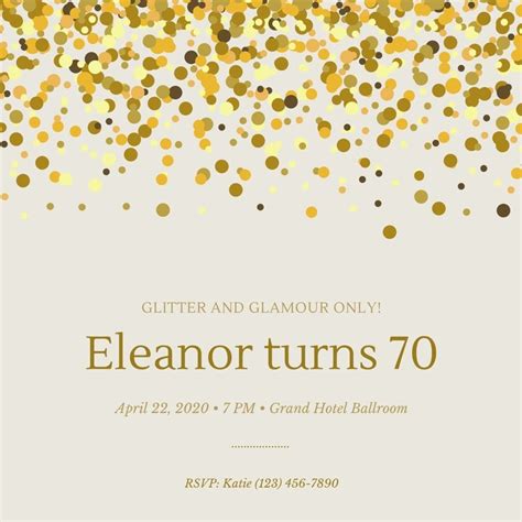 Free Custom Printable 70th Birthday Invitation Templates Canva