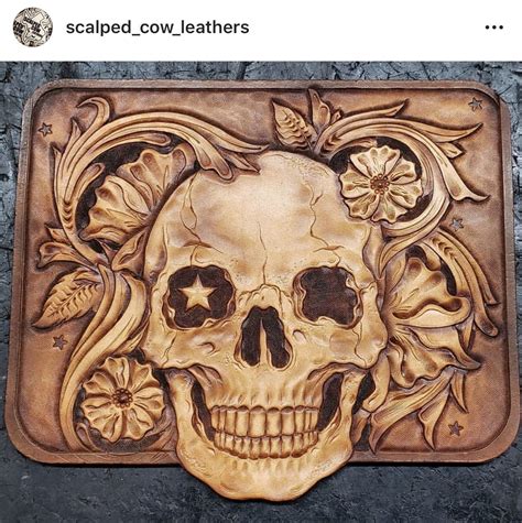 Tooled Skull Leather Tooling Diy Leather Bag Leather Diy