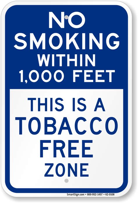 Tobacco Free Zone Signs