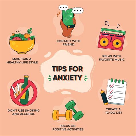 Tips For Anxiety Infographic Free Vector