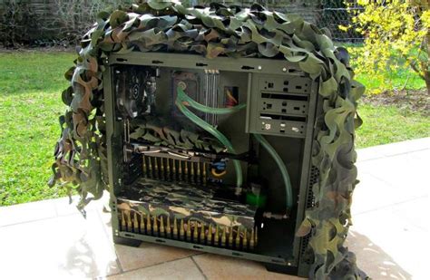 Coole Military Casemod Stilecht Mit Tarnnetz Gewehrpatronen Und