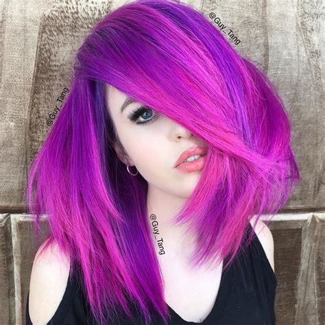 Fleur Hairdo Pastel Pink And Purple Hair Highlights