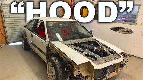 Making A Custom Cowl Hood For My Ls V8 Swapped Honda Accord Youtube