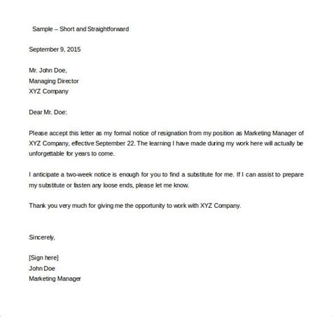 weeks notice letter templates  google docs ms word