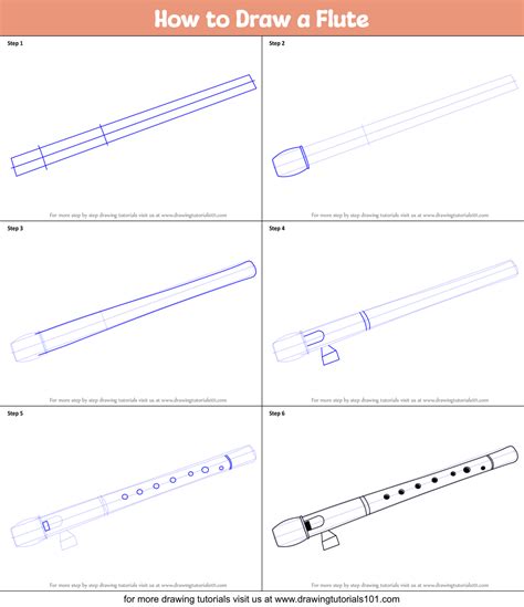 How To Draw A Flute Musical Instruments Step By Step
