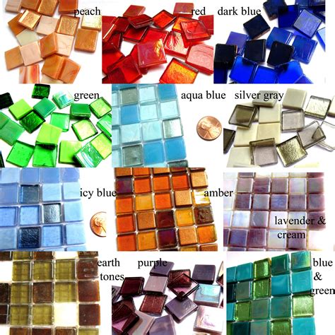 50 Square Glass Tiles Tile Mosaic Pieces Square Mosaic Etsy