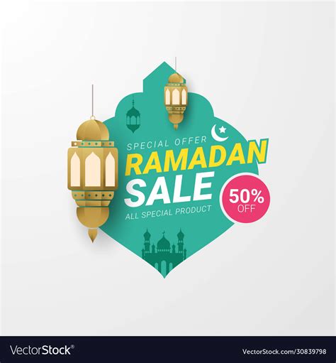 Ramadan Sale Lable Banner Template Royalty Free Vector Image