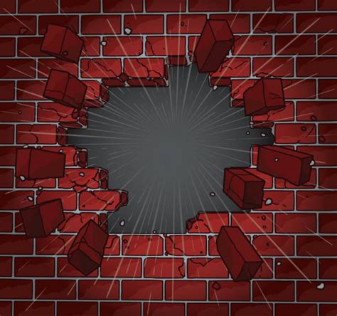 Broken Brick Wall Illustrations Royalty Free Vector Graphics And Clip