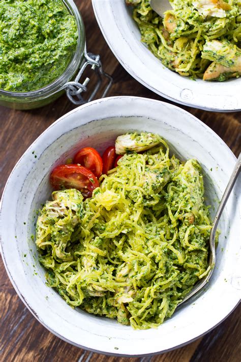 But how does it taste??? Chicken Pesto Paleo Spaghetti Squash {Whole30} | The Paleo ...