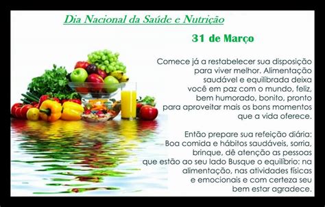 Mais Nutri Dia Da Sa De E Nutri O De Mar O