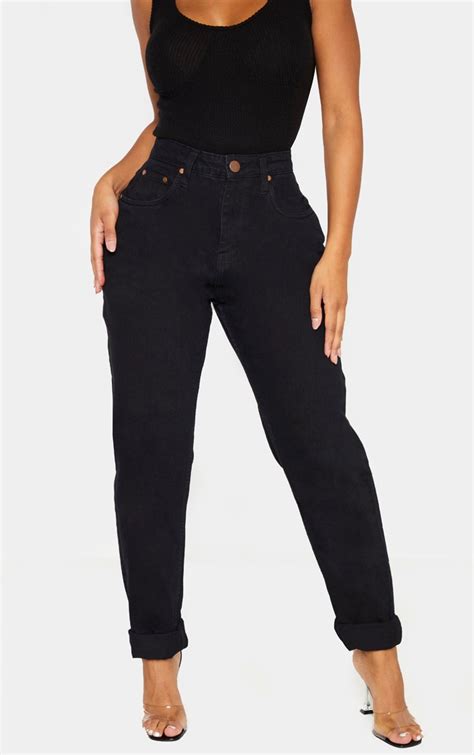 Shape Black High Waist Mom Jeans Curve Prettylittlething