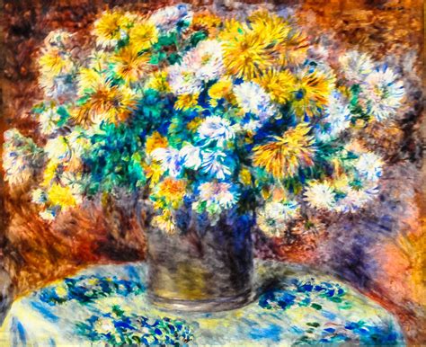 Pierre Auguste Renoir Chrysanthemums 1882 At Art Institute Of