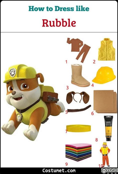 Rubble Paw Patrol Costume For Cosplay And Halloween 2020 Rubble Paw