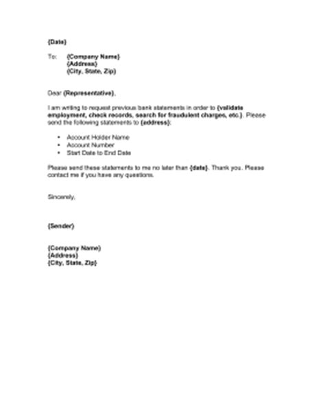 bank statement request template